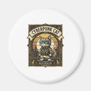 Cyberpunk-Katze Katze Cyberpunk Vintage Magnet
