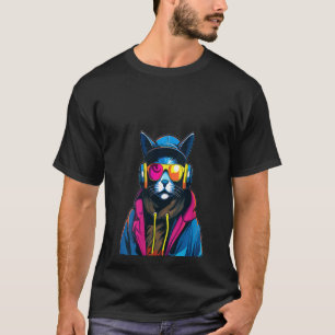 Cyberpunk-Katzen-Musikliebhaber-Techno-Festival fü T-Shirt