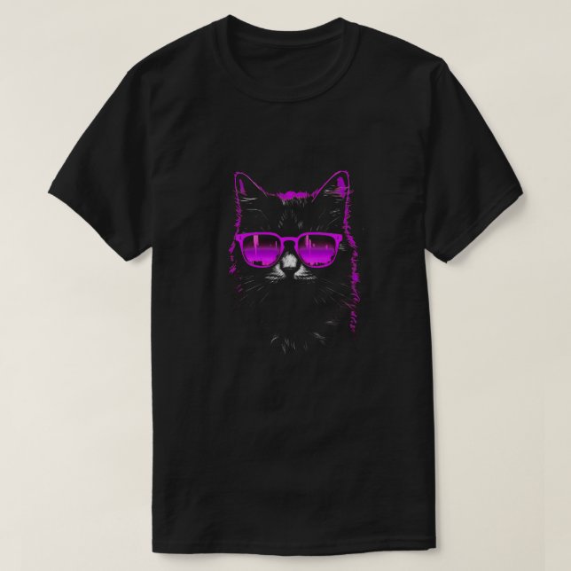 Cyberpunk-Katzendesign T-Shirt (Design vorne)