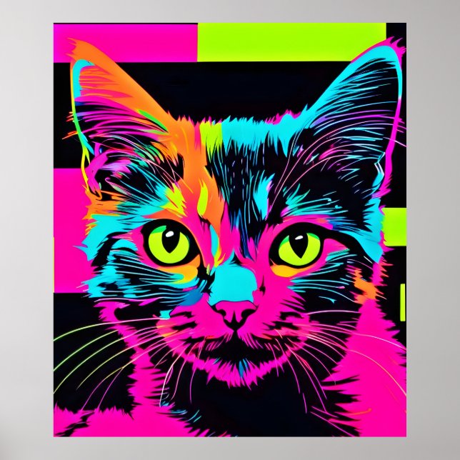 Cyberpunk Kitty Art Poster (Vorne)
