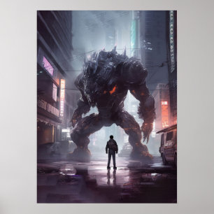 Cyberpunk - Krieger, Fitness, Workout, Erfolg Poster