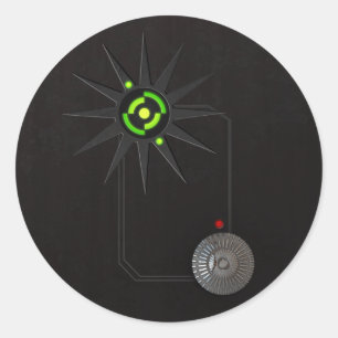 Cyberpunk-LED-Aufkleber rund Runder Aufkleber
