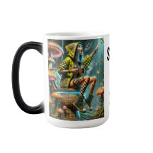 Cyberpunk-Mädchen im Pilz