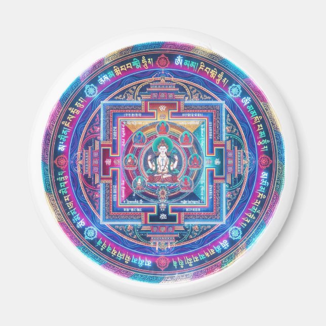 Cyberpunk Mandala Magnet (Vorne)