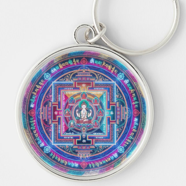 Cyberpunk Mandala Schlüsselanhänger (Vorne)