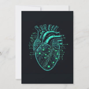 Cyberpunk-Mecha-Herz-Tech-Einladung Einladung