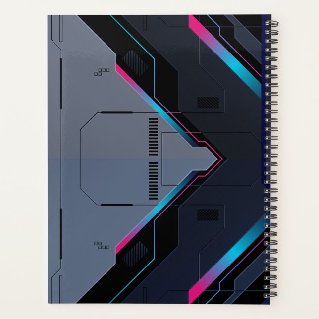 Cyberpunk-Mecha-Rüstung | Personalisierter Gamer-A Planer (Rückseite)