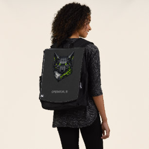 Cyberpunk Mecha Wolf Benutzer-ID Rucksack