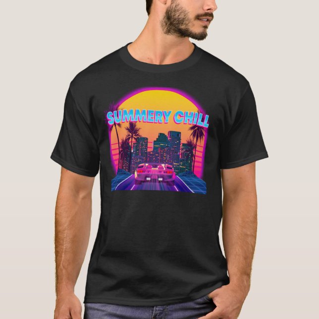 Cyberpunk mit Summery Chill Villen! Classic T-Shir T-Shirt (Vorderseite)