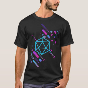 Cyberpunk Neon D20 Würfel Tischrollenspiel T-Shirt
