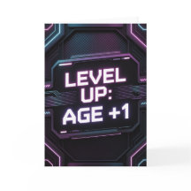 Cyberpunk-Neon-Geburtstagskarte für Männer