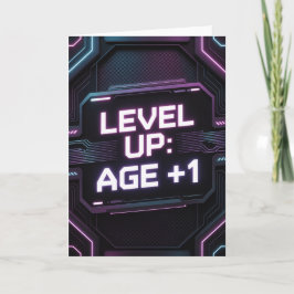 Cyberpunk-Neon-Geburtstagskarte für Männer Karte