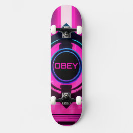 Cyberpunk Neon Obey Streetwear Sci-Fi City Skateboard