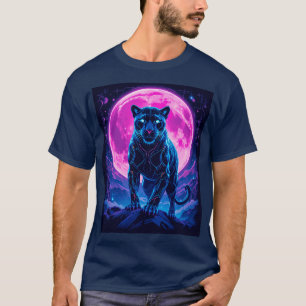 Cyberpunk Neon Schwarzer Panther T-Shirt