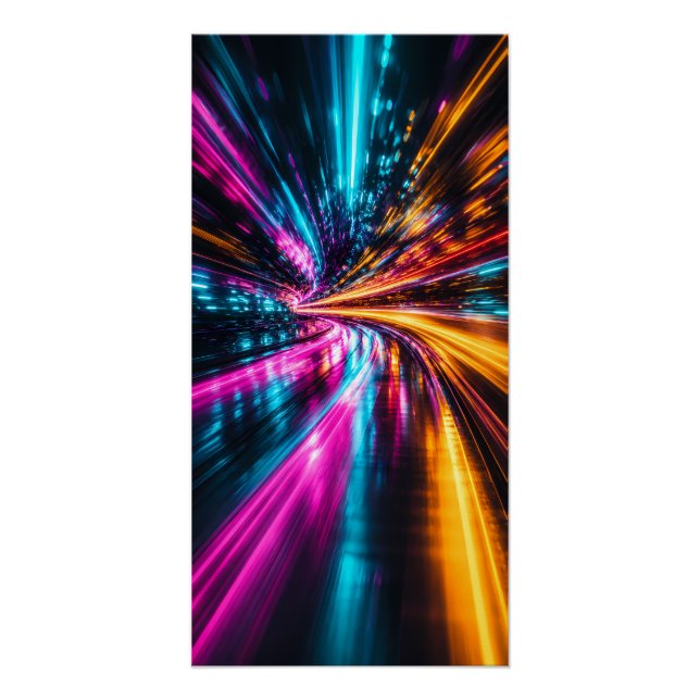 Cyberpunk-Neon-Warp-Antrieb Poster (Vorderseite)