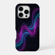 Cyberpunk Neon Wave Glitch Gaming Phone Case - Ab