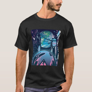Cyberpunk-Neonstadt-Zukunftsnachtkunst T-Shirt