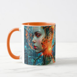 Cyberpunk Neural Nexus Futuristic Cyborg AI Tasse