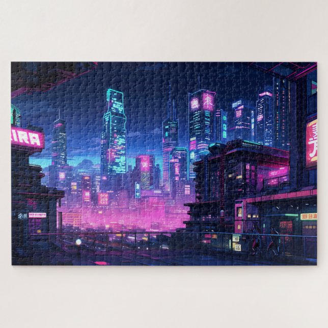 Cyberpunk Night City Dach Puzzle (Horizontal)