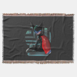 Cyberpunk Ninja Black Cat Decke