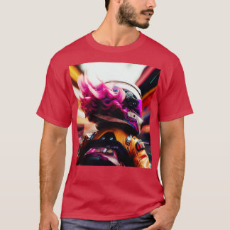 Cyberpunk Outrun Biker Motorrad Motorradfahrer Fut T-Shirt