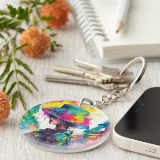 Cyberpunk Paris Keychain – Futuristic & Romantic Schlüsselanhänger