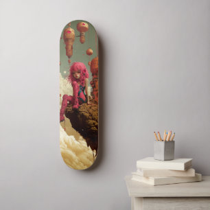 Cyberpunk pink girl Skateboard