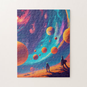 Cyberpunk-Planet Erde-Sternenfantasie Puzzle