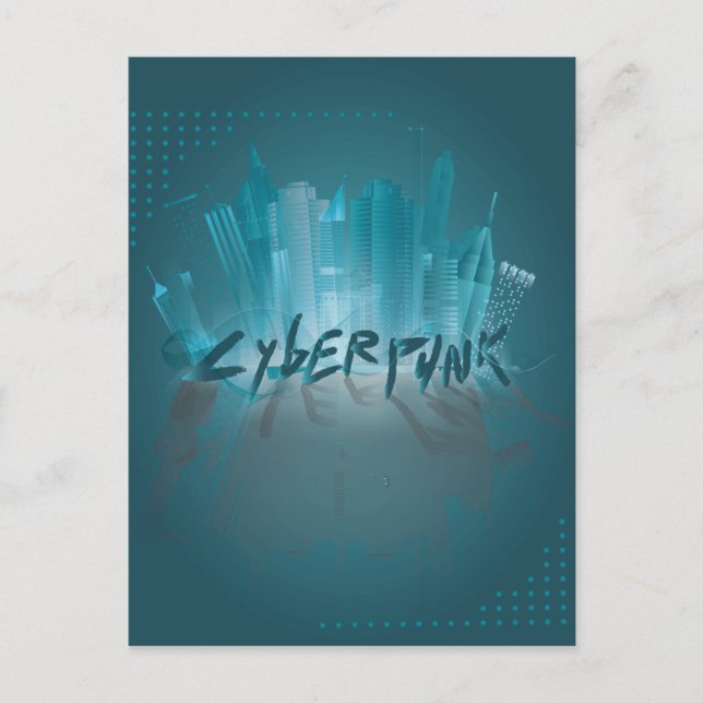 Cyberpunk Postkarte (Vorderseite)
