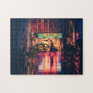 Cyberpunk-Puzzle, coole Scifi-japan-Szene Puzzle