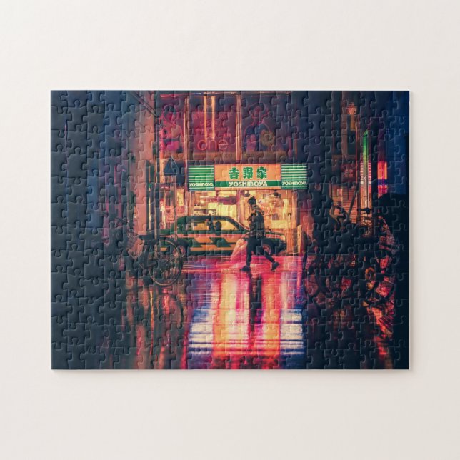 Cyberpunk-Puzzle, coole Scifi-japan-Szene Puzzle (Horizontal)