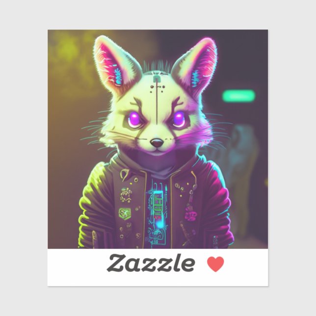 Cyberpunk-Rabbit 2 Aufkleber (Blatt)