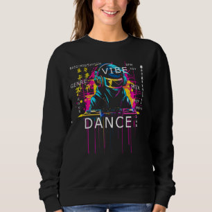 Cyberpunk Rave DJ Shirt, Retro Futuristic Outrun S Sweatshirt