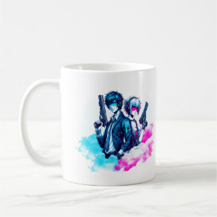 Cyberpunk-Rebels - Neon Duo mit Blastern-Tasse Kaffeetasse