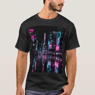Cyberpunk-Regenfall T-Shirt