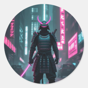 Cyberpunk / Retro-Ästhetik-Design Runder Aufkleber