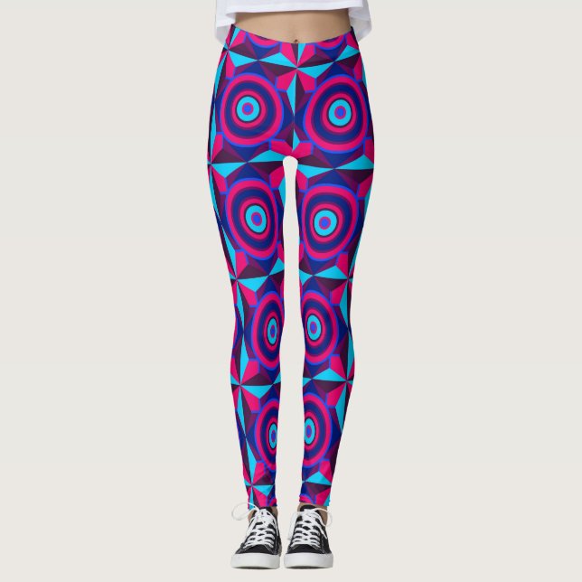 Cyberpunk Retro Grid Leggings (Vorderseite)