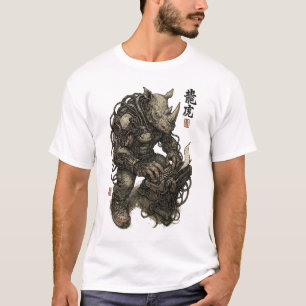 Cyberpunk Rhino Berserker - Mutant Warrior T-Shirt