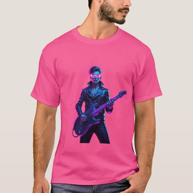 🔥 Cyberpunk Rockstar Neon Glow T - Shirt 🎸 (Vorderseite)
