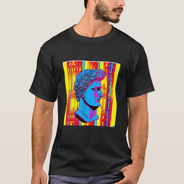 Cyberpunk Roman Fun Pop Cool Retro Style De T-Shirt (Vorderseite)