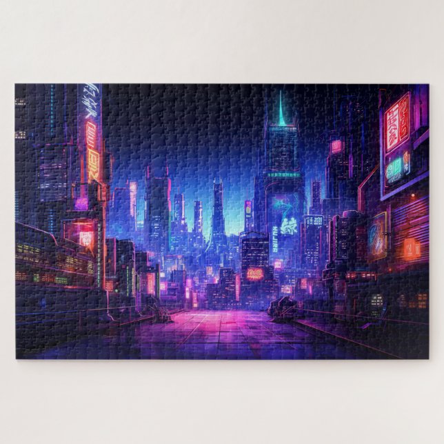 Cyberpunk Rooftop Tokio Puzzle (Horizontal)