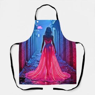 Cyberpunk Rosa Licht Kleid Gassen Mysterium Kunst Schürze