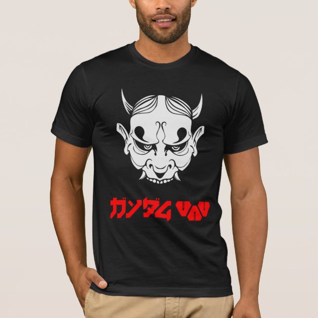 Cyberpunk Samurai Demon Hannya Mask  T-Shirt (Vorderseite)