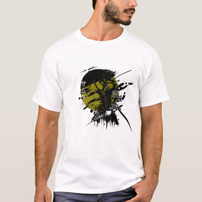 Cyberpunk Samurai Grunge Japanisches Grafisches T- T-Shirt (Vorderseite)