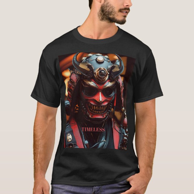Cyberpunk Samurai Hannya Mask T-Shirt (Vorderseite)