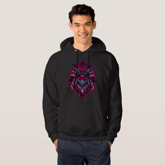 Cyberpunk Samurai Oni Kapuzenpullover Hoodie (Vorne ganz)