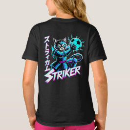 Cyberpunk Samurai Striker Cat For Gamers & Soccer T-Shirt