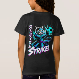 Cyberpunk Samurai Striker Cat For Gamers & Soccer T-Shirt