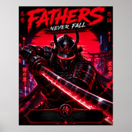 Cyberpunk-Samurai-Vater-Kunstposter Poster