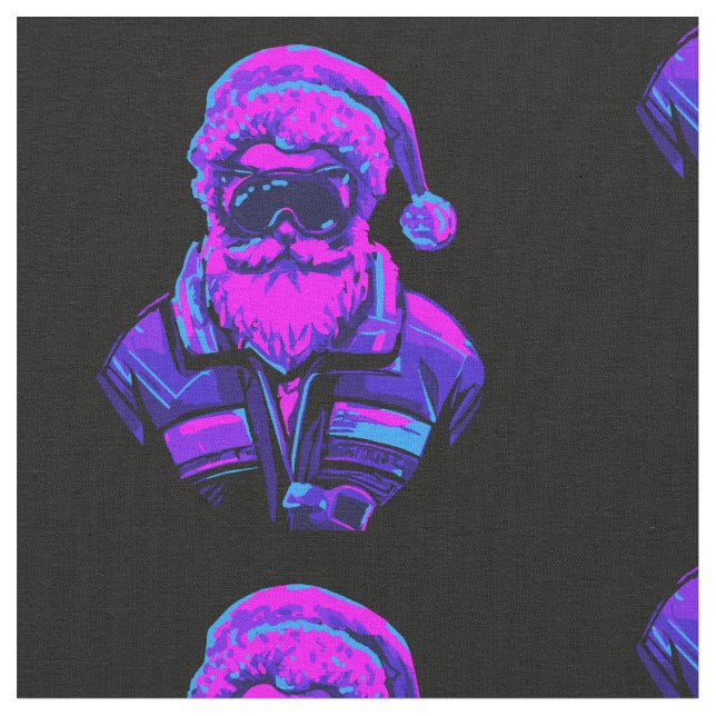 Cyberpunk Santa Claus Stoff (Nahaufnahme)